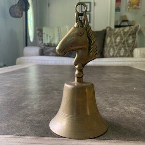Vintage Brass Bell Horse's Head